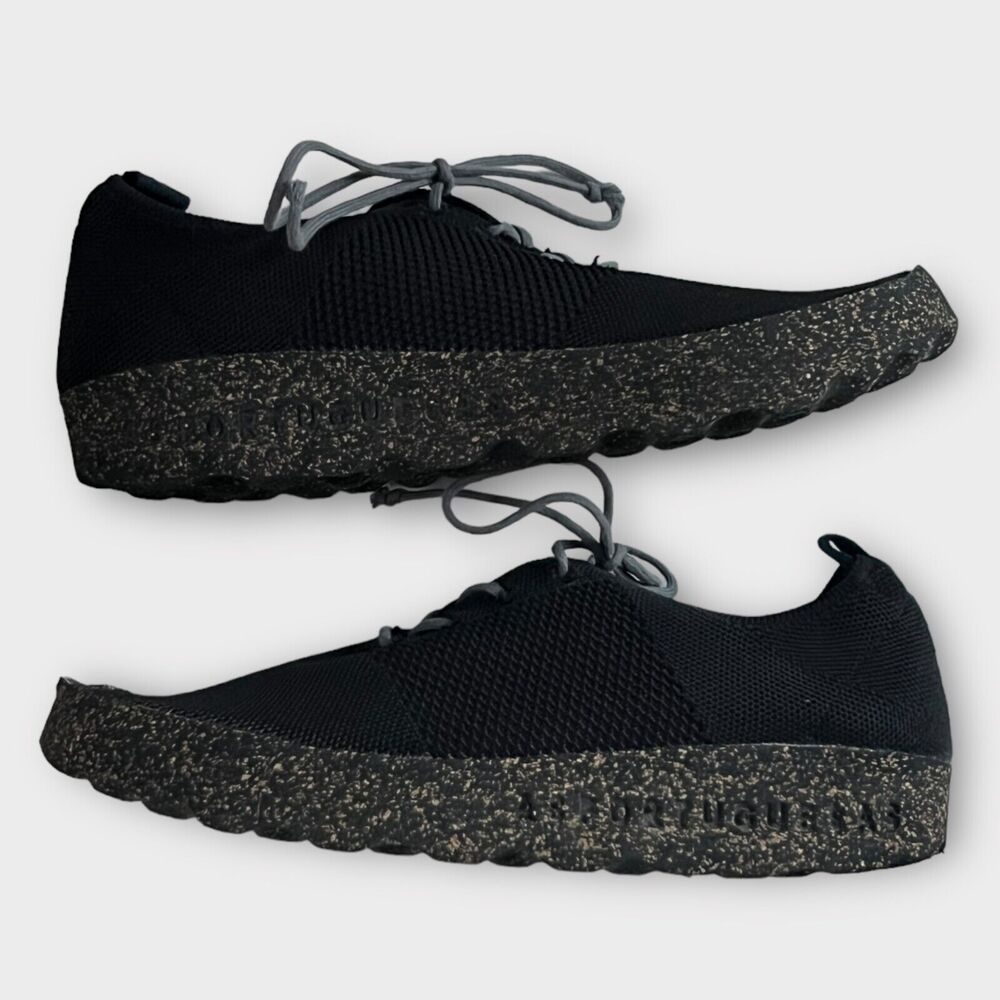 Asportuguesas Unisex Code Black Lace-Up Low Top Trainer Sneaker Size EU 40